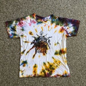 Tie dye beetle farm camp rainbow graphic tee